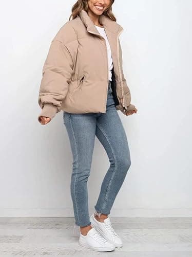 Gihuo Women’s Winter Cropped Puffer Jacket Coat Short Warm Quilted Jacket 2025 thumbnail 3