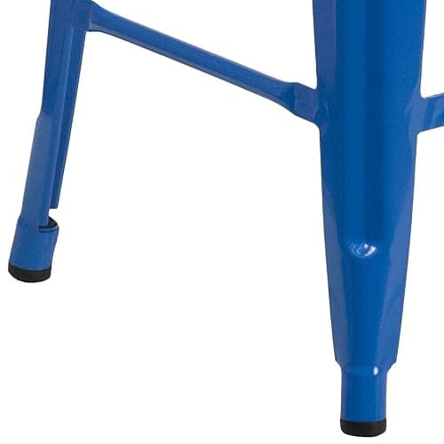 Flash Furniture Kai Commercial Grade 24" High Backless Blue Metal Indoor-Outdoor Counter Height Stool with Square Seat thumbnail 6