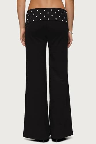 Argeousgor Women Yoga Fold Over Pants Flare Leggings Sweatpants Lounge Low Rise Stretch Straight Leg Trousers thumbnail 3