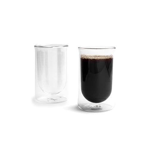 FLUR Tasting Glasses (Set of 2) Perfect for Coffee, Matcha, Tea & More – For Hot or Iced Drinks – Double-Walled Borosilicate Glass – Handmade, Lightweight & Durable – 11oz (Clear) - Image 1