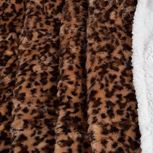 Sherpa Fleece Throw Blanket - 50x60-Inch Machine-Washable Reversible Throw - Fluffy Blankets for Couch, Chair, or Bed by Lavish Home (Leopard) | Fluffy, Reversible, Machine-Washable, Blankets, for Couch, Bed, Chair thumbnail 7
