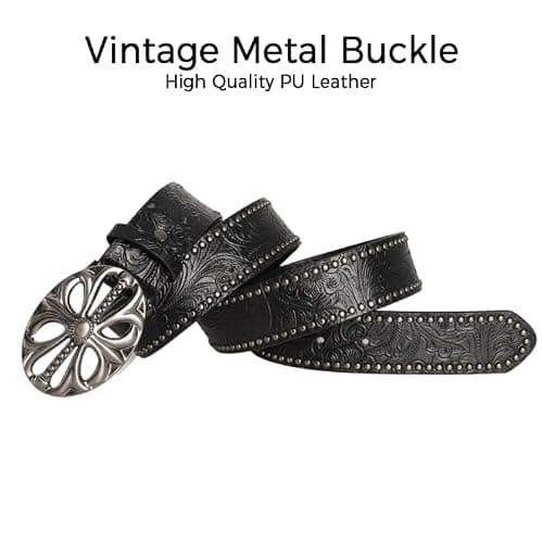 TYHOTULY Y2k Belt for Women Men Punk Alt Emo Gothic Grunge Clothes Accessories Vintage Western Cowboy Cowgirl Studded Belt thumbnail 2