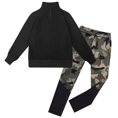 GRACE KARIN Girls Fall Outfit Teen 2 Piece Sweatshirt Sweatpant Back To School Tracksuit Fashion Cute Clothes Size 6-12 - Image 1