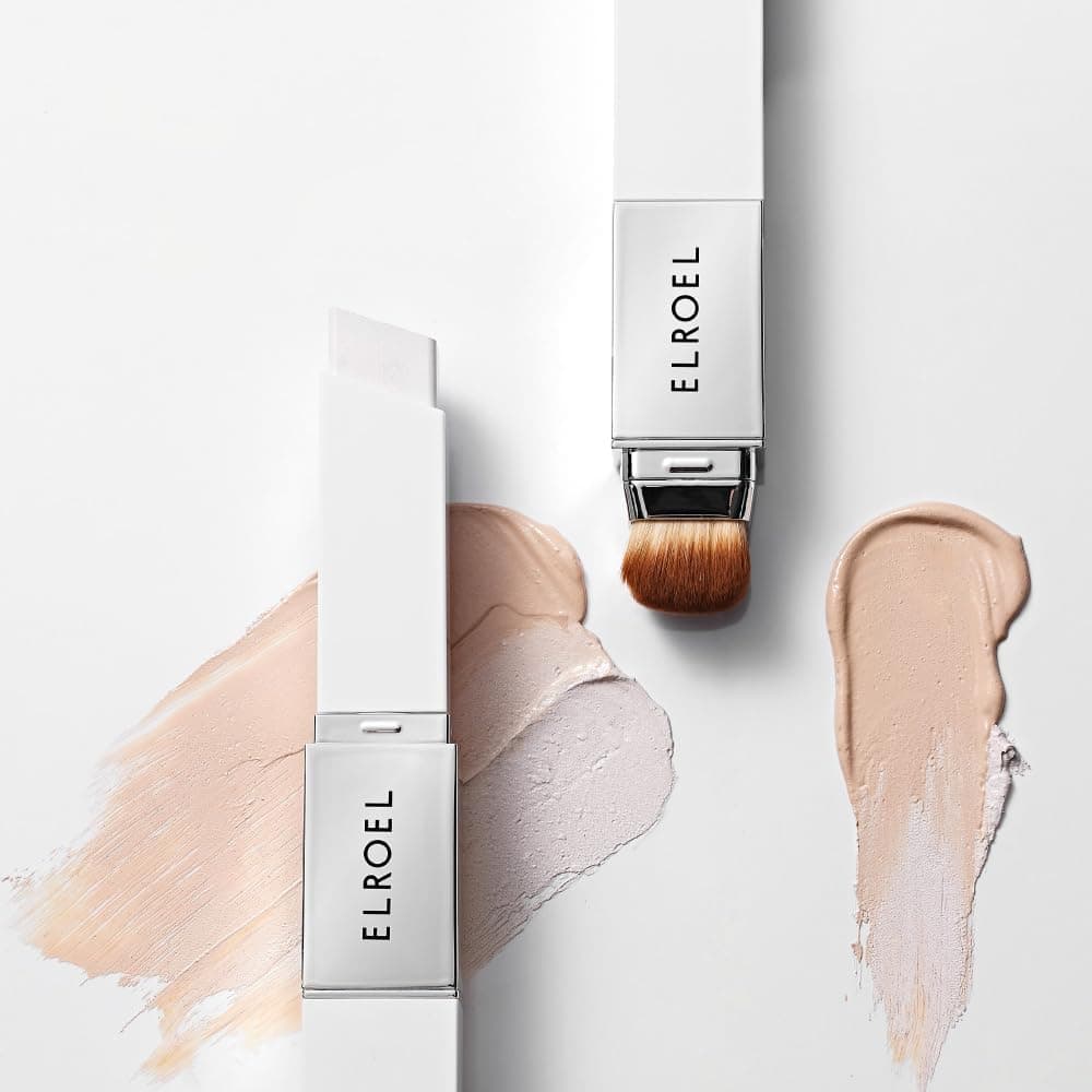 Blanc Cover Cream Stick V White - Korean Color-Changing Foundation Stick with Volufiline - Medium to Full Coverage Dewy Finish Base Makeup - Dual-Ended with Detachable Brush (202) thumbnail 2