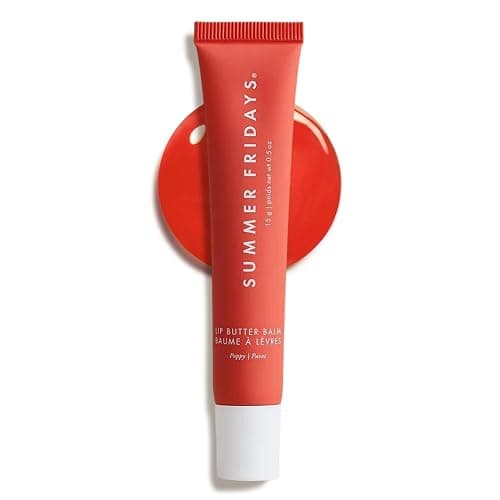 Summer Fridays Tinted Lip Butter Balm - Conditioning Vegan Lip Balm for Instant Moisture, Shine & Hydration - Sheer-Tinted, Soothing Skincare - Poppy (.5 Oz) - Image 1