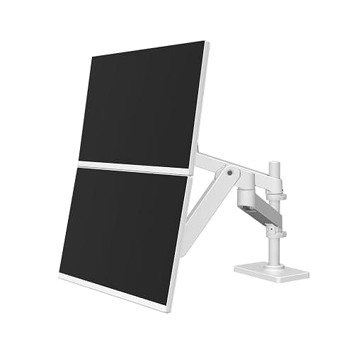 Ergotron – Upgraded LX Pro Premium Vertical Stacking Dual Monitor Arm, VESA Desk Mount – for 2 Monitors Up to 24 Inches, 4 to 22 lbs Each – White thumbnail 3