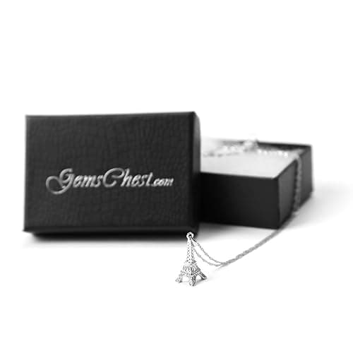 Gemschest Sterling Silver Eiffel Tower Pendant Necklace Paris Jewelry for Mom Women with 18" Silver Chain thumbnail 8