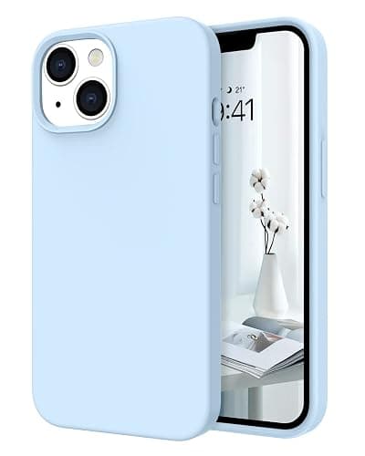 Telaso Compatible with iPhone 14 Case, Liquid Silicone Soft Gel Rubber iPhone 14 Phone Case Slim Thin Phone Case with Microfiber Lining Protective Phone Cases Cover for Men Women, Baby Blue thumbnail 4