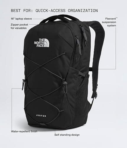 The North Face Jester Everyday Laptop Backpack, TNF Black-NPF, One Size | Commuter Daypack, Water Repellent, Laptop Sleeve thumbnail 3