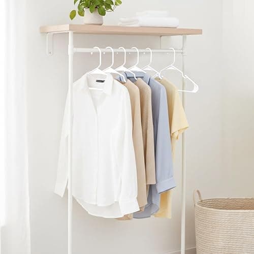 Utopia Home - Plastic Hangers 50 Pack - Space Saving Clothes Hanger - Durable and Strong Closet Organizers and Storage Makes It Ideal Stocking Stuffers or Apartment or Dorm Room Essentials (White) thumbnail 5