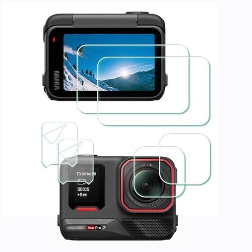 ULBTER Screen Protector for Insta360 Ace Pro 2 LCD+Lens Camera [6 Pcs] insta 360 Ace Pro 2 Tempered Glass 0.3mm 9H Hardness Anti-Scrach Anti-Bubble - Image 1