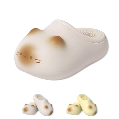Cat Paws Footprints Fluffy Plush Fleece Height Increase Slippers,Cat Paw Slippers, Non-Slip Winter Furry Comfort - Image 1