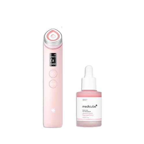medicube Affordable Pink Routine Duo: Age-R Booster Pro Pink | 6-in-1 Real Glass Glow Beauty Massager and PDRN Peptide Serum | Holiday Stocking Stuffers, Gifts for Her, Gifts for Women - Image 1