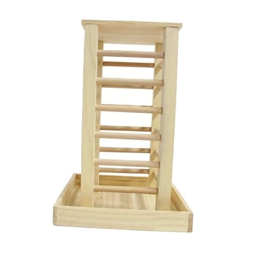 MFMEXUL Wooden Hay Feeder for Small Animals, Grass Stand, Multifunctional Freestanding Food Dispenser, Hay Rack for Rabbits - Image 1