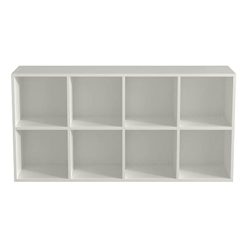 OSCHF 8-Cube Storage Shelf Bookcase - Wooden 4-Tier Floor Standing Open Bookshelf, Modern TV Stand up to 55 Inchs for Home and Office, Warm White thumbnail 5