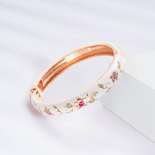 UJOY Vintage Bracelet Colorful Cloisonne Women Hinged Bangles Enameled Bracelets Jewelry Gifts 55A82 thumbnail 2