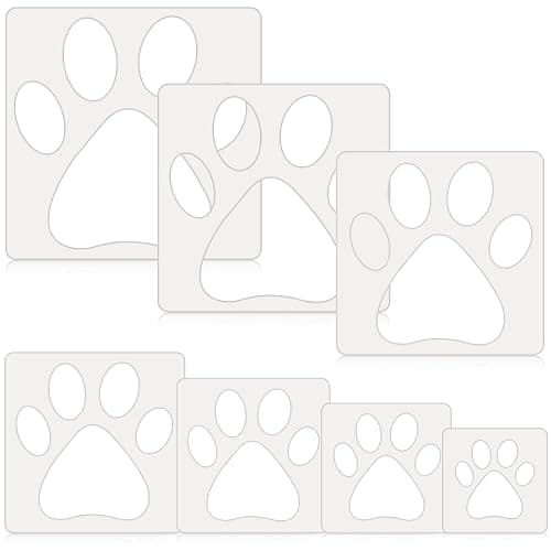 Teling 14 Pieces Large Stencil for Painting on Wood Plastic 5 Point Template Paint Stencils for Fabric Walls Arts Paper Home Decoration(Paw) - Image 1