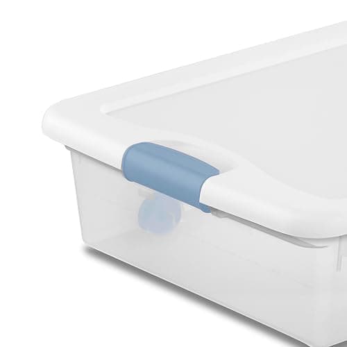 Sterilite 4-Pack 56 Quart Wheeled Latching Box, Underbed Clear Plastic Storage Organizer - Under Bed Rolling Container Bin with Lid and Wheels for Home or Dorm Bedrooms and Closets thumbnail 9