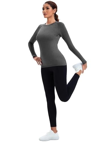 NebuKinex 5 Pack Women's Compression Shirt Long Sleeve Workout Tops Athletic Baselayer Quick Dry Gym Yoga Running T-Shirt thumbnail 5