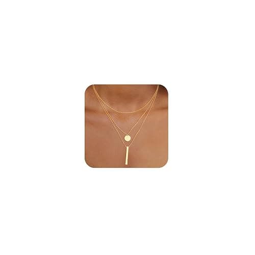 Picuzzy 14K Gold Plated Layered Necklaces for Women Trendy, Stackable Dainty Gold Plated Chain Necklace Layering Beach Cute Fashion Pendant Choker Necklaces Jewelry Set Gifts for Women - Image 1
