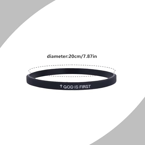 Mikovivi 2pcs God Is First Bracelet, Silicone Bible Verse Bracelets Inspirational Put God First Wristbands Christian Wristbands for Women Men Encouragement Religious Faith Gift thumbnail 2