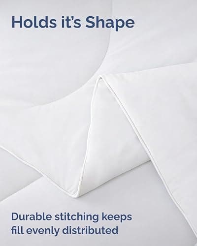 Cooling Comforter Full/Queen Size - Cooling Blanket for Hot Sleepers and Night Sweats - Summer Comforter for Full & Queen Size Beds - Soft, Comfy, Breathable Cold Blanket for Sleeping - 90x90 (White) thumbnail 8