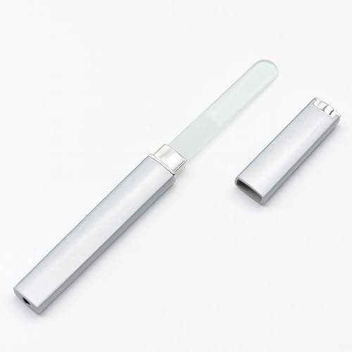 Glass Nail File with Case, 1 Pack Crystal Fingernail File for Natural Nails – Double-Sided Etched Czech Glass Nail Filer, Gentle Nail Care, Portable Manicure Tool for Women & Men (Silver) thumbnail 4