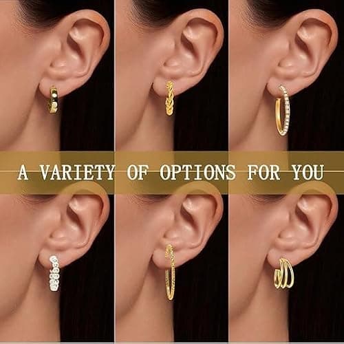QYCX 36Pairs Women Earrings Gold Hoop Earrings Fashion Hypoallergenic Chunky Twisted Pearl Stud Earrings Hoop Earrings Geometric Earrings Gold Stud Earrings Fashion Big Geometric Earrings, Hanging Earring Statement Women Earrings Fashion Chunky Pearl Earrings Fashion Jewelry for Women Girls Summer Beach, Gold Hoop Earrings for Women Birthday Party Jewelry Gifts thumbnail 4