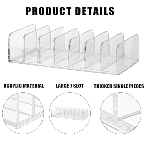 2 Pack Acrylic Money Organizer Cash Trays,7 Section Dividers Money Organizer,Eyeshadow Makeup Palette Organizer,Clear Bill Money Organizer for Cash Envelope Card thumbnail 4