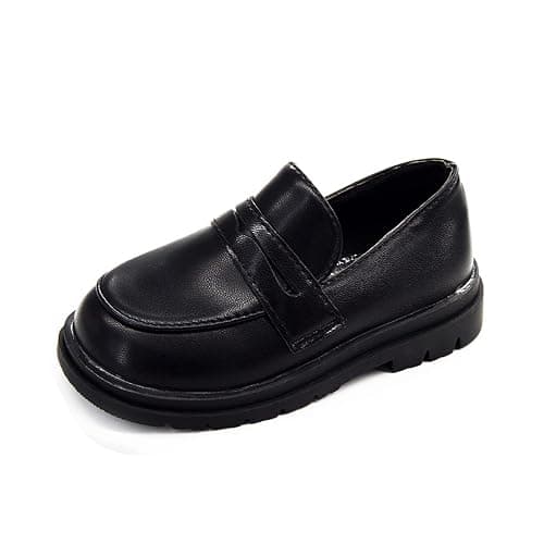COSANKIM Toddler Boys Girls Dress Shoes PU Leather Lace Up Wedding School Uniform Loafer Flats Boys Dress Shoes - Image 1