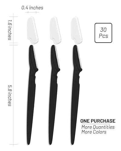 MoHern Dermaplaning Tool for Face, 30 Pcs Dermaplane Razor for Face, Multipurpose Face Razors for Women and Men, Black thumbnail 5