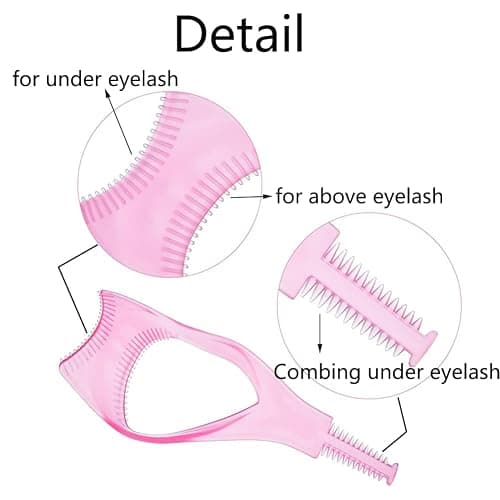 3PCS Blue Plastic 3 in 1 Eyelash Tool Makeup Upper Lower Eye Lash Mascara Shield Guard Applicator with Comb Eyelashes Curlers Shields Applicators thumbnail 5