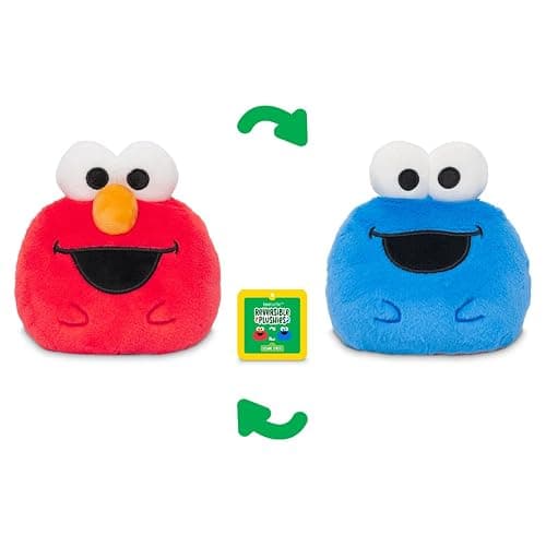 Teeturtle Elmo and Cookie Monster 4" Reversible Sesame Street Plushie - Cute Kawaii Soft Stuffed Mood Toy for Kids and Adults thumbnail 3