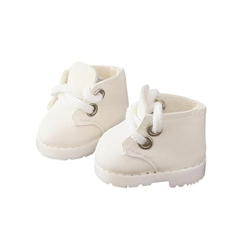 Doll Shoes for Lu bubu 17cm Dolls(No Doll) Accessories, Cute Martin Boots PU Leather Shoes Suitable for 17cm Doll, Dress Up Doll Shoe Replacement White - Image 1