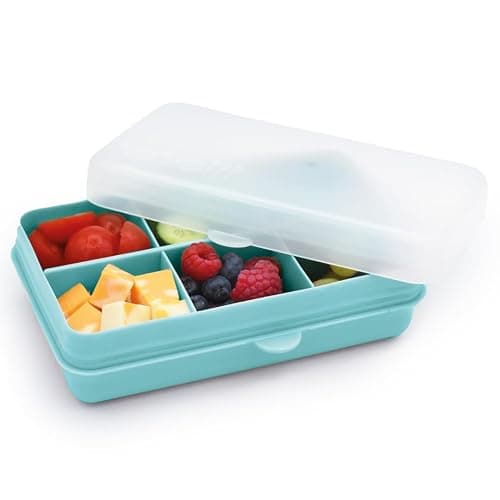 melii Snackle Box | 6-Compartment Divided Snack Container, BPA-Free Food Storage with Removable Dividers for School, Travel & On-the-Go Snacking (Blue) - Image 1