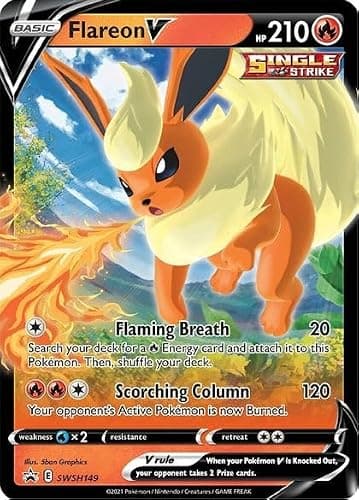 Pokemon – Flareon V - SWSH149 - Sword & Shield – Black Star Promo Card - Holo Foil Card - Image 1