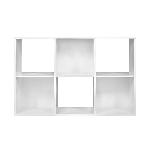 ClosetMaid Cubeicals 6 Cube Storage Shelf Organizer Bookshelf, Stackable, Vertical or Horizontal, Easy Assembly, Wood, White Finish thumbnail 4