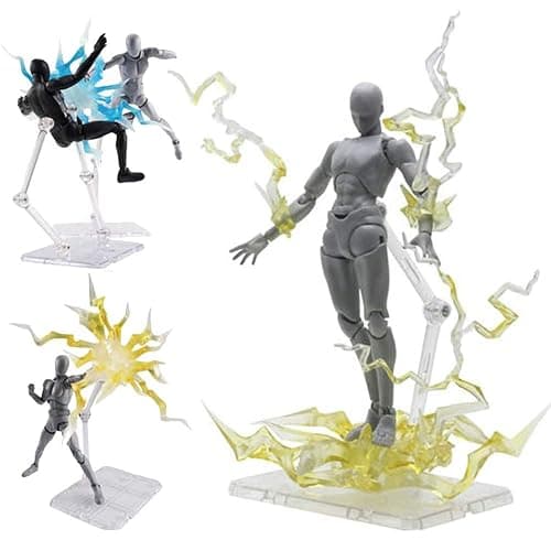 XISTEST Action Figure Stand, 8 PCS Assembly Action Figure Display Holder Base Doll Model Support Stand Compatible with HG RG SD SHF Gundam 1/144 Toy with Screwdriver Transparent thumbnail 7