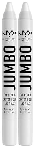 Jumbo Eye Pencil, strahlender Eyeliner, auch als Lidschatten, Base oder Highlighter geeignet, ohne Zerren oder Verblassen, Cremelidschatten in Weiß, 2er-Set, Milk 604A, 2x 5 g - Image 1