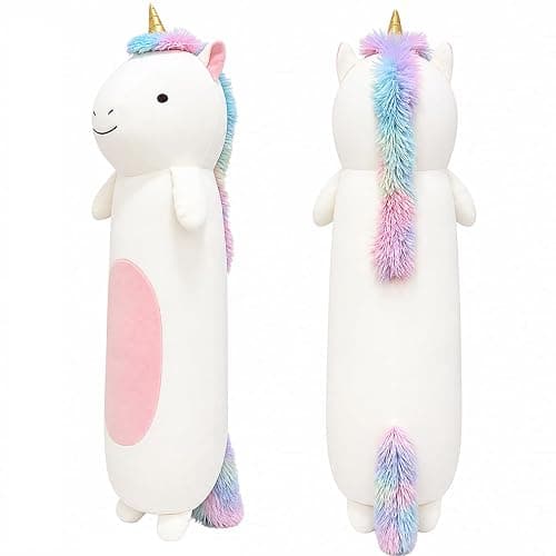 Tianmihou 36” Long Unicorn Plush Body Pillow, Giant Cute Colorful Unicorn Stuffed Animals, Large Unicorn Squishy Soft Plushies Toy, Gifts for Kids Girls and Boys, Birthdays ﻿ - Image 1