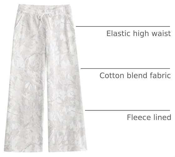 Ceputer Camo Pants for Women Drawstring Wide Leg Cargo Pants Baggy High Waisted Sweatpants Fleece Y2k Camouflage Jogger Pants thumbnail 4