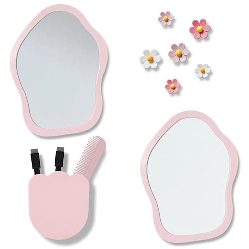 KEYDUACU 12 pcs Girls Pink Locker Accessories, Locker Decorations Including Mirrors, whiteboards, Magnets and organizing Supplies. Ideal for Back-to-School Essentials and The Office (12 pcs-Pink) - Image 1