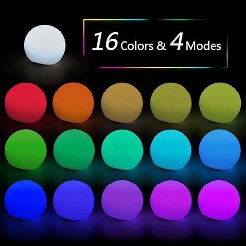 LIZEALUCKY Colour Changing LED Mood Lamp Ball Light Rechargeable Lamp Remote Dimmable Bedside Lamp Glow Balls for Bedroom Decorative thumbnail 8