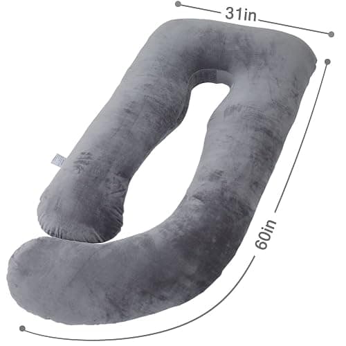 AS AWESLING Schwangerschaftskissen, U-förmiges Ganzkörperkissen, Stillkissen, Stütz- und Schwangerschaftskissen für Schwangere mit abnehmbarem Bezug thumbnail 2