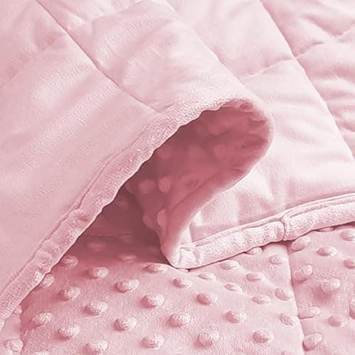 ALANSMA Reversible Weighted Blanket for All Season, Luxury Velvet, Warm and Cool, Adult Kids 5Lb Weighted Blanket, Enjoy Sleeping Anywhere(Pink,36"x48" 5lbs) thumbnail 3