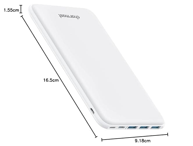 Charmast Power Bank 26800mAh Caricatore Portatile USB C Bianco | Batteria Ultra Sottile, 3 Ingresso & 4 Uscita, Compatibile con iPhone Samsung Huawei Xiaomi HONOR, Smartphone Tablet thumbnail 9