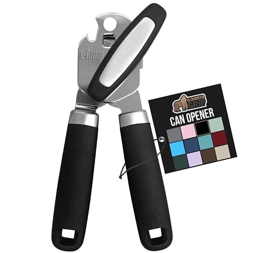 The Original GORILLA GRIP Heavy Duty Stainless Steel Smooth Edge Manual Can Opener and Bottle Openers, Soft Ergonomic Handle, Oversized Handheld Easy Turn Knob, Multifunctional Kitchen Tool, Gray - Gray - 1 thumbnail 2