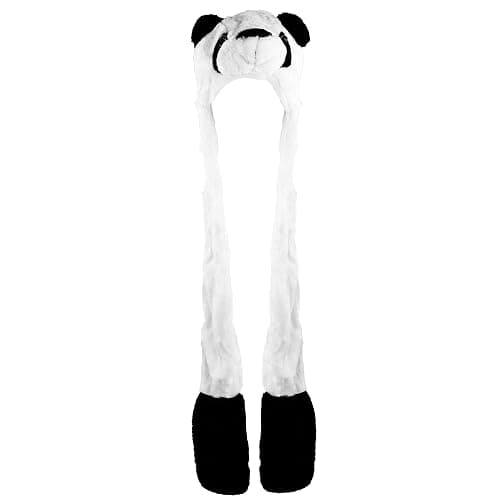 Super Z Outlet Panda Bear Plush Animal Winter Ski Hat Beanie Aviator Style Winter (Long) White thumbnail 2