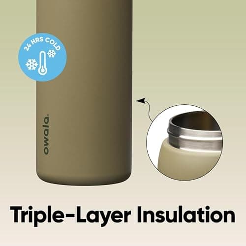 Owala FreeSip Insulated Stainless Steel Water Bottle with Straw, BPA-Free Sports Water Bottle, Great for Travel, 32 Oz, Off Road thumbnail 6