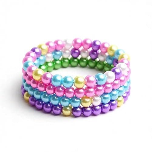 POZESE Colorful Kids Beaded Bracelets, 50 Pieces Party Favor Set, Costume Jewelry for Girls, Toddler Birthday Easter Christmas Gift thumbnail 5